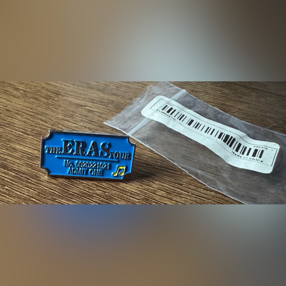TAYLOR SWIFT "Eras" Tour Blue Enamel/Metal Ticket Pin